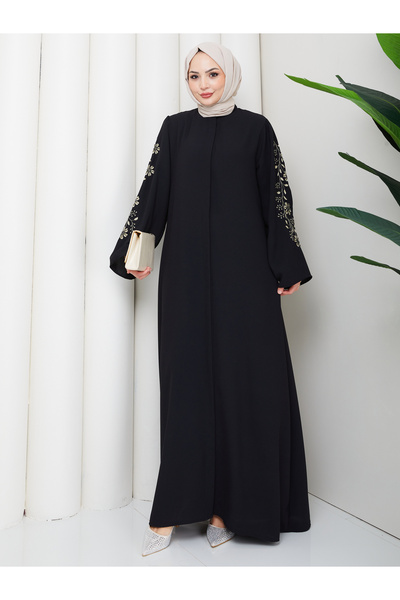 MY QILAM Îmbrăcăminte islamică pentru femei Abaya Ferace Rochie lungă cu mâne...