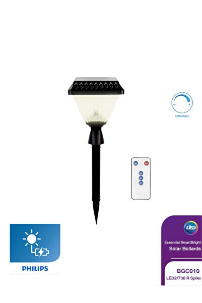 Philips BGC010 LED2/730 S Spike Pro Solar Saplamalı Kumandalı Bahçe Armatürü