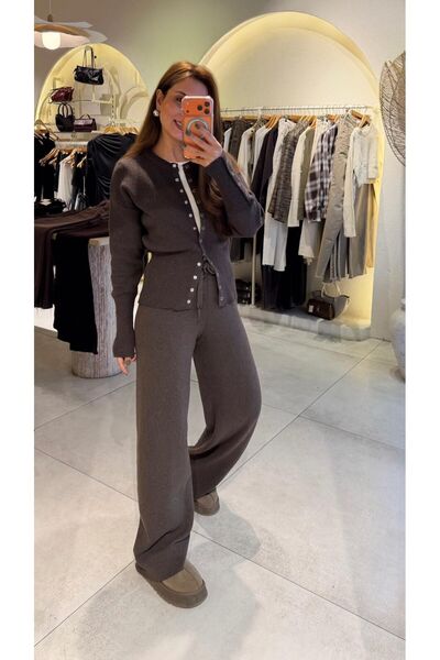 Fistan Byn Melisa Çıtçıtlı Çelik Takım Kahve