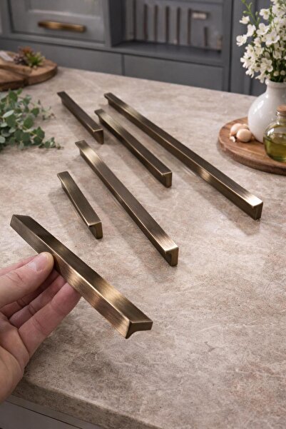 ARON LÜX ŞİMŞİR L KULP 160MM (CİLALI ANTİK GOLD) TV ÜNİTE YATAK ODASI KONSOL ...