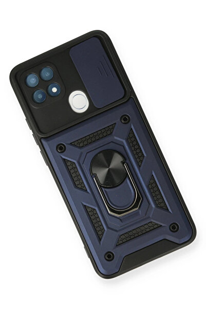 FREEDOM STOREE حافظة Newface لهاتف اوبو A15 مع حلقة عدسة من السيليكون - أزرق ...