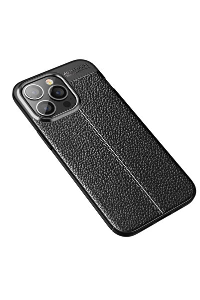 POYRAZ MARKET غطاء Newface لهاتف آيفون 13 برو ماكس بتركيز تلقائي - أسود