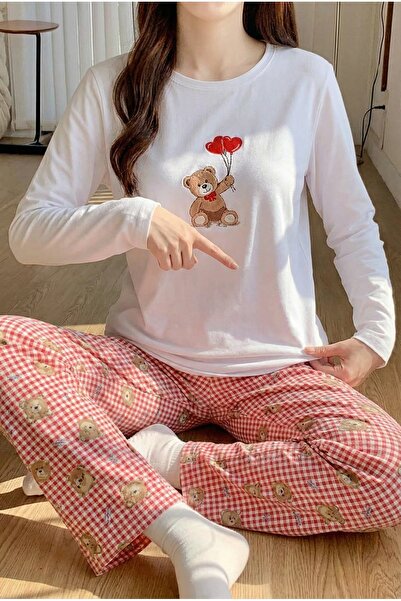 FEMELLE Teddy Bear Patterned Pajama Set