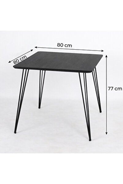 Arnohome Modern square wooden table with a non-slip top, no chairs, black - 8...