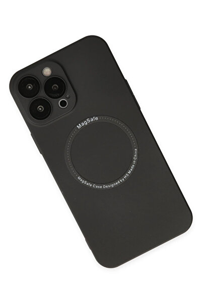 MKR حافظة نيو فايس لآيفون 14 برو مع حماية مغناطيسية للعدسة من السيليكون - أسود