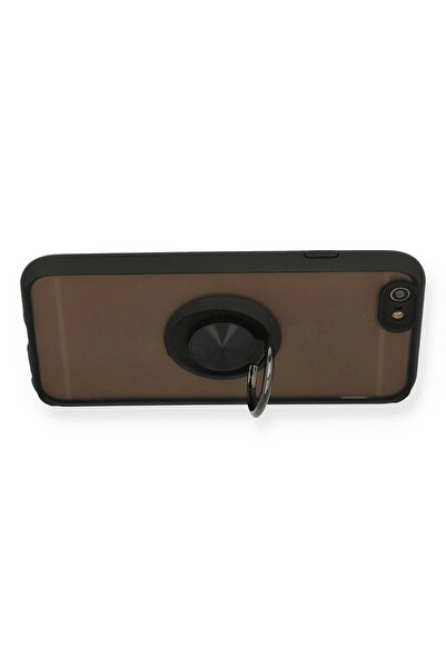 Rubyyavm نيوفيس غطاء سيليكون لهاتف ايفون 6 مونتريال مع حلقة - اسود