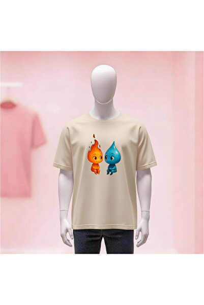 Vordevia Printed Crew Neck Wide Fit Unisex Tshirt