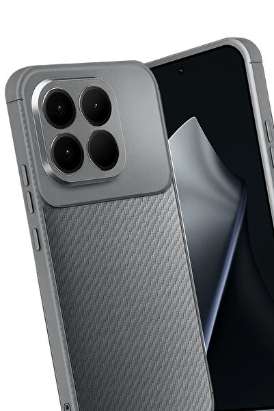 FREEDOM STOREE غطاء كربون من نيو فيس لشاومي مي 15 تي مع تركيز تلقائي - رمادي