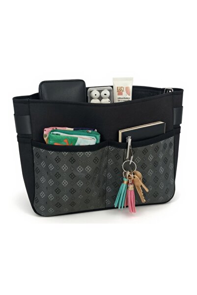 ipekbazaar Black 11-Compartment Women's Bag Organizer Makeup Organizer Bag Ch...