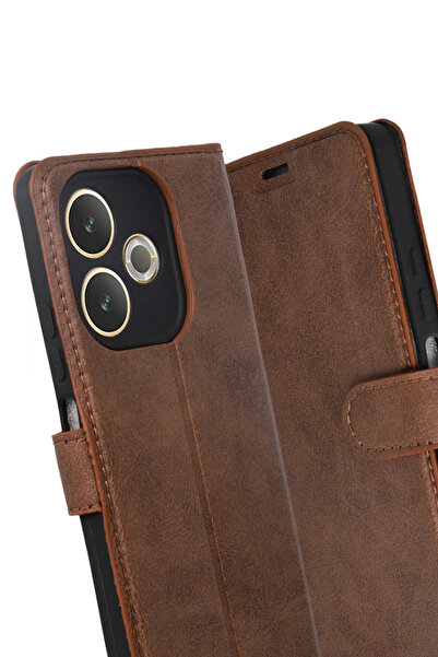 POYRAZ MARKET حافظة نيو فايس أوبو إيه 5 برو 4 جي تريند إس بلس - تان