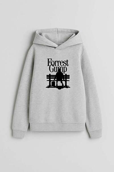 AYDESİGN Φούτερ με κουκούλα σε γκρι χρώμα με στάμπα Forrest Gump