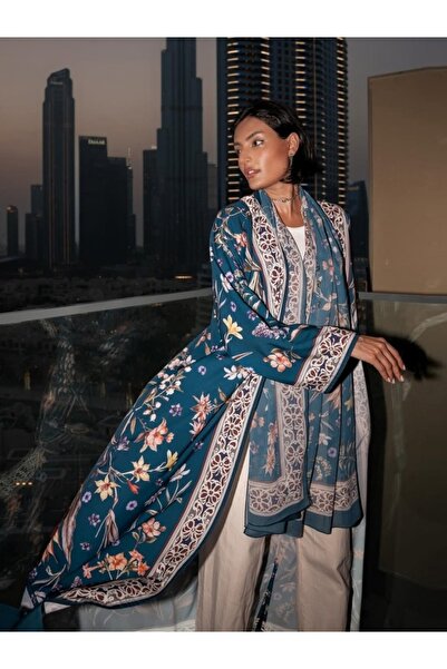 Noon Noora سترة كارديجان مطبوع ، عباءة أنيقة مع غطاء رأس