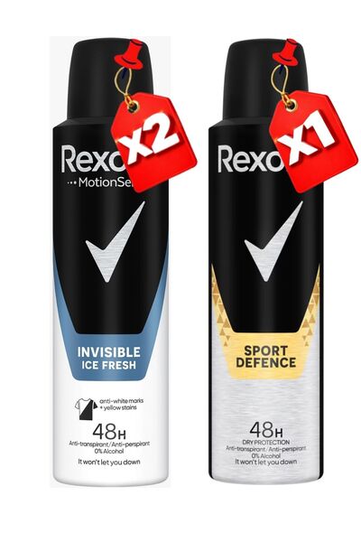 Rexona Deodorant spray Invisible Ice Fresh pentru bărbați 150ml x2 + Sport De...
