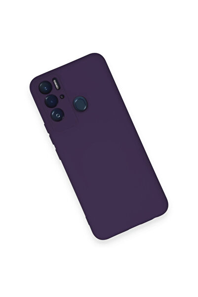 POYRAZ MARKET حافظة نيو فيس تكنو بوفا نيو نانو مخملية من الداخل سيليكون - بنفسجي