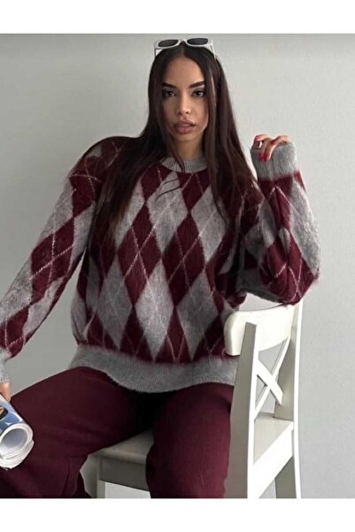 YSNGİYİM Baklava desenli bisiklet yaka