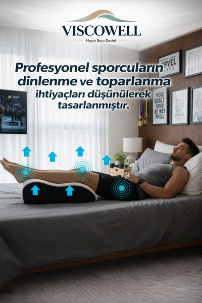 ViscoWell Spor Sonrası Ayak ve Bacak Yükseltme Yastığı – Visco Destekli Dinlenme