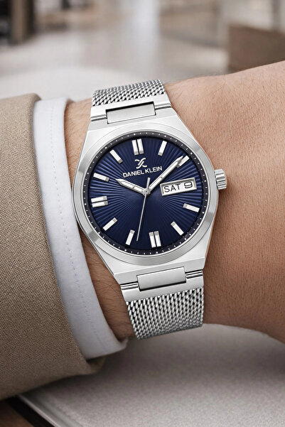 Daniel Klein Steel Cord&Case Calendar Men's Wristwatch Watch Bracelet Gift Si...