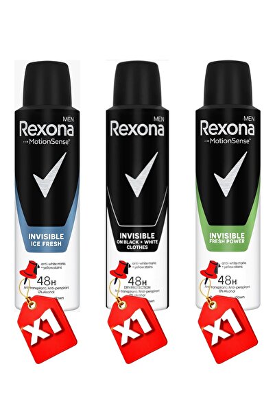 Rexona Men Spray Ice Fresh 150Ml + Invisible Black&White Clothes 150Ml + Invi...