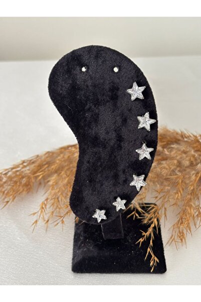 stainless steell Yıldız Figür Çoklu Çelik Küpe