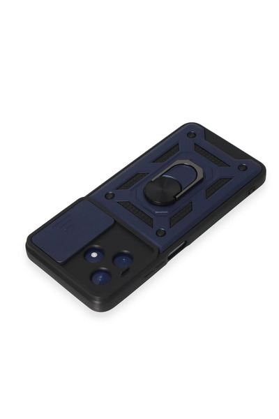 CT STONES حافظة Newface لهاتف Realme C53 مع حلقة عدسة من السيليكون - أزرق داكن