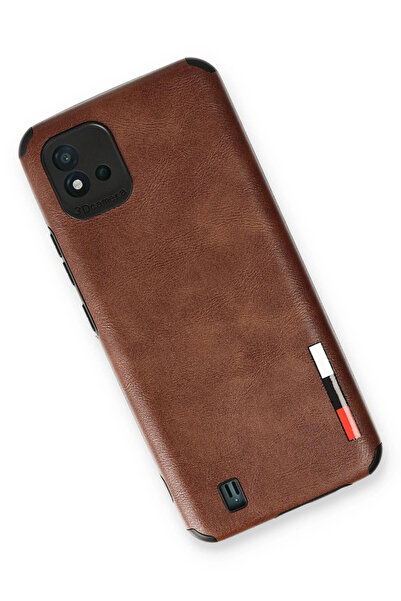 ZEMİRA HOME حافظة نيو فيس ريلمي C11 2021 بحلقة جلدية من السيليكون - بني