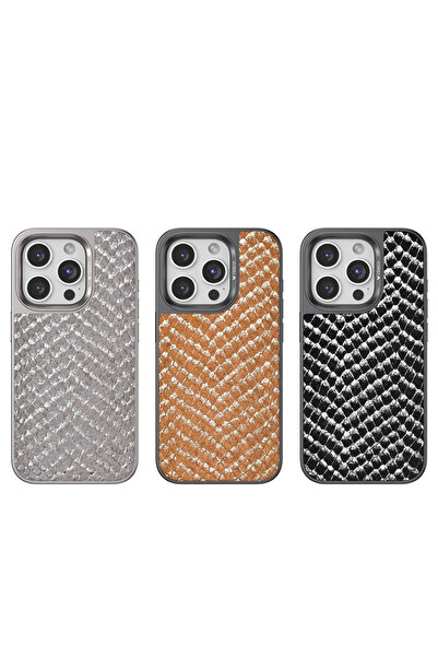 CT STONES غطاء فينكو ايفون 15 برو ماكس فايبر - اسود