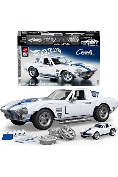 mattel مجموعة هوت ويلز كورفيت جراند سبورت من بريك شوب، 918 قطعة، تفاصيل واقعي...