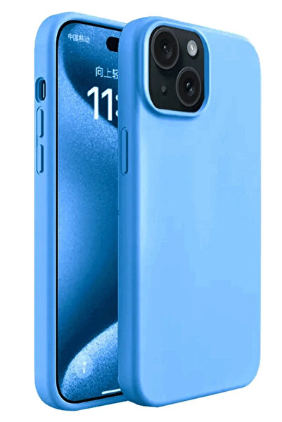 CT STONES جراب Newface لهاتف iPhone 15 مصنوع من السيليكون الأول - أزرق