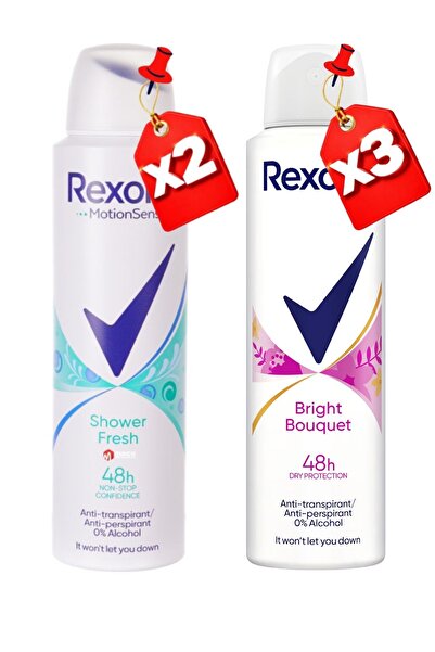 Rexona Deodorant spray pentru femei 150 ml Bright Bouquet x3 + Shower Fresh 1...