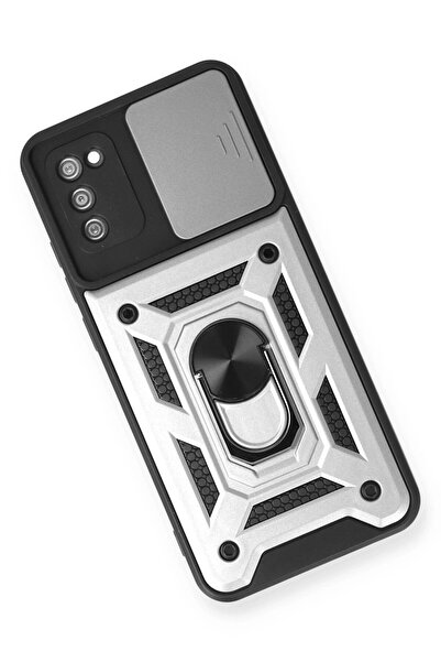 Getittir جراب Newface لهاتف سامسونج جالاكسي A03S مع حلقة عدسة من السيليكون - فضي