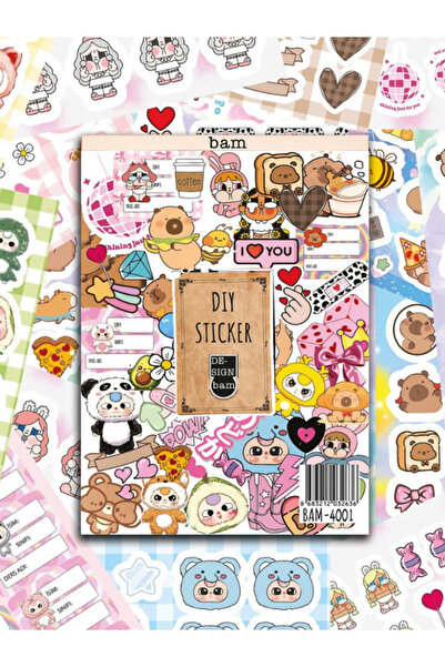 Bam Cute Baby My DIY Sticker Book 24X17 cm 16 Pages Special Design Colorful S...