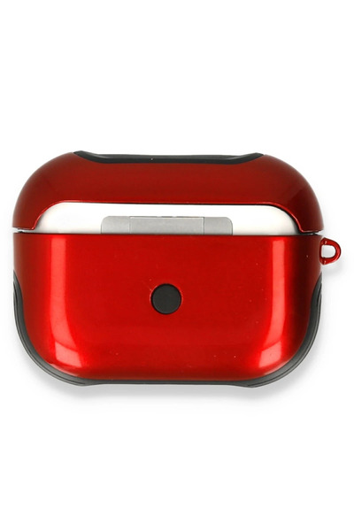 POYRAZ MARKET حافظة نيو فيس ايربودز برو (الجيل الأول) 3 في 1 - أحمر
