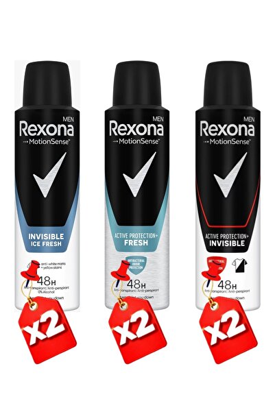 Rexona Men Spray Ice Fresh 150Ml X2 + Protection Fresh 150Ml 150Ml X2 + Activ...