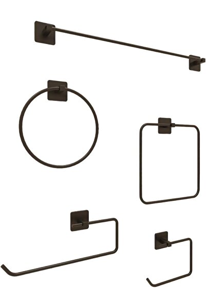 BRF Elizberrasell Alper Bathroom Adhesive Accessory Set Towel Holder, Toilet ...