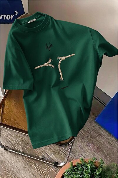 Oksit Life Design Minimalist Illustration Printed Unisex Oversize T-Shirt