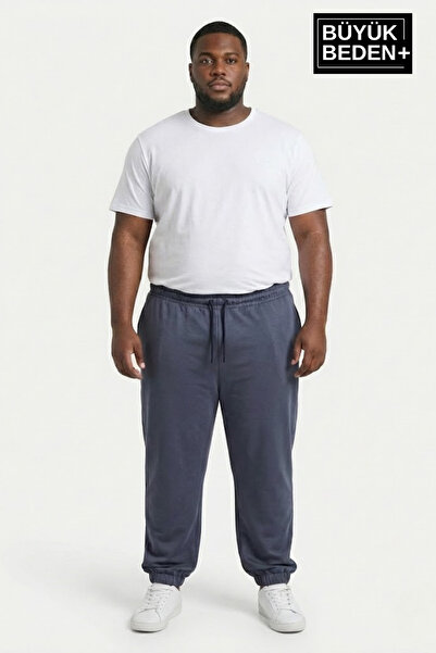 Superlife Men's Plus Size Elastic Leg Two Thread Comfortable Fit Slim Sweatpa...