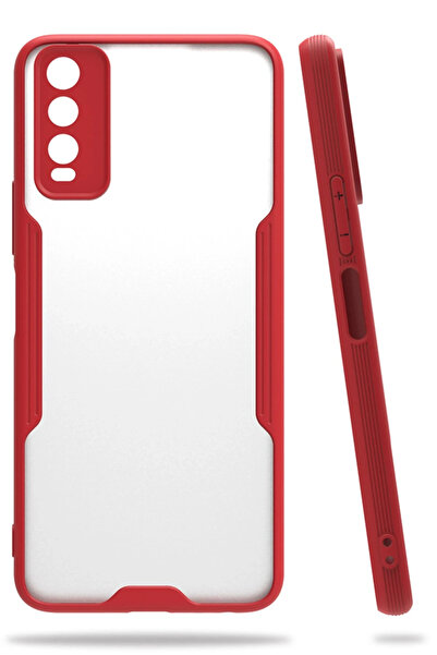 ZEMİRA HOME جراب Newface لهاتف Vivo Y11S سيليكون بلاتينيوم - أحمر