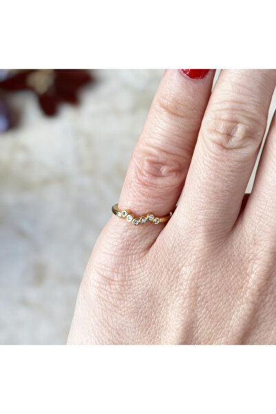 GOX خاتم مرصع بالأحجار بتصميم غير متماثل على شكل إصبع صغير