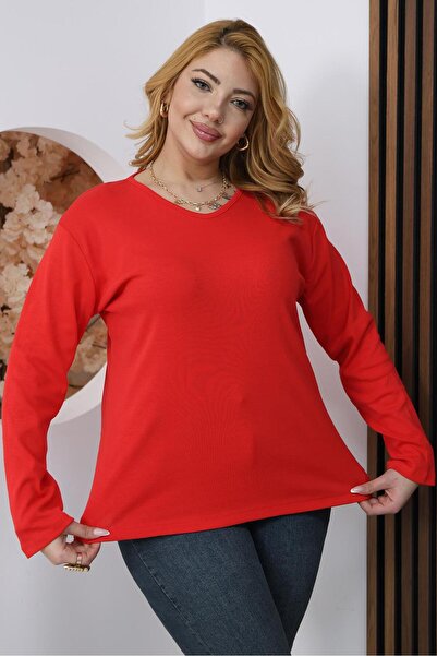 Siyezen Plus Size V-Neck Cotton Lycra Blouse