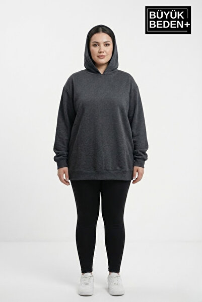 Superlife Women's Plus Size Slim Hooded Sleeves and Skirt Ribbed Thin Swatshi...