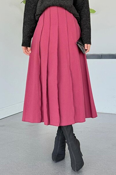 Hazamoda Kalben Tok Linen Skirt Burgundy