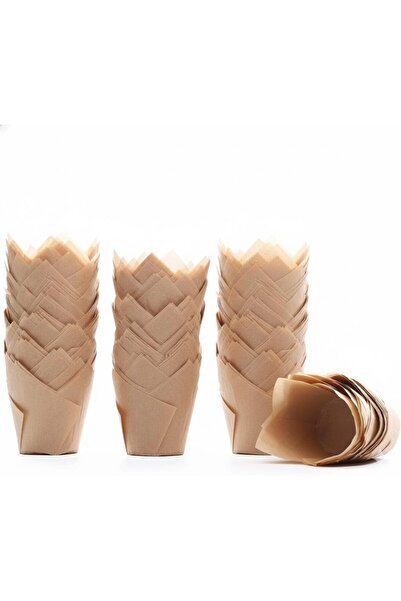 BRF TrendySell Orret Home 20 Adet Kraft Kağıt Muffin Kalıbı – Lale Formlu Cup...