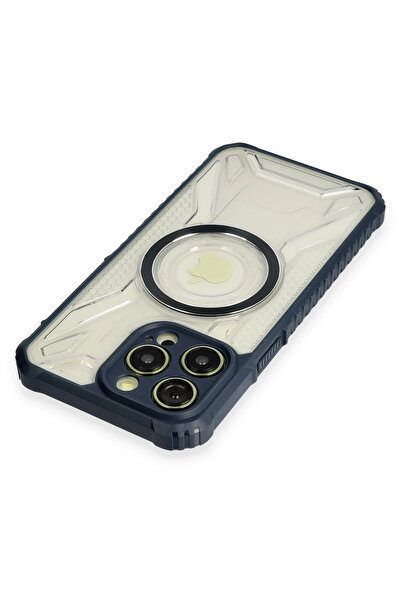 ykavm حافظة Newface لهاتف آيفون 12 برو ماكس براغ مغناطيس سيف - أزرق داكن