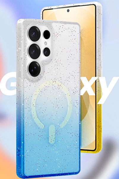 Ş&A BOUTIQE غطاء نيو فيس سامسونج جالاكسي إس 25 بلس بوميل شايني ماج سيف - أزرق