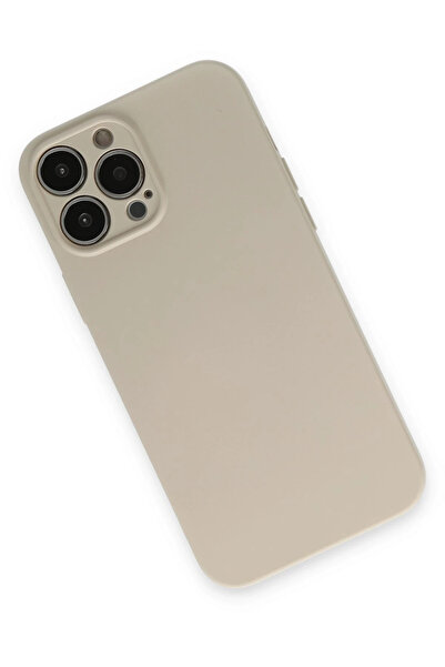 Slaw Benty حافظة نيو فيس لهاتف ايفون 13 برو نانو من الداخل سيليكون مخملي - بيج