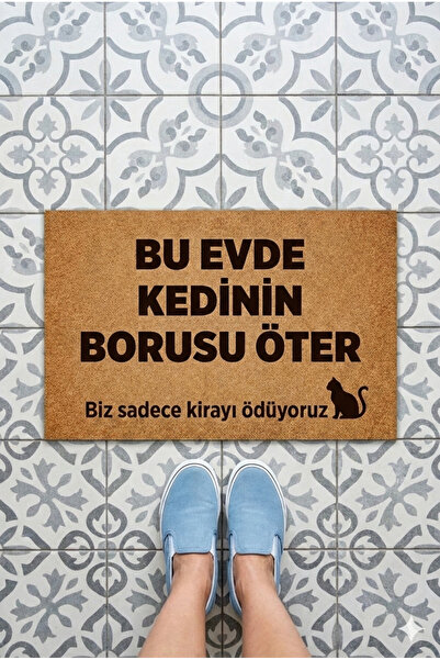 İN3DEX Cat Lover's Mat with the Design'The Cat's Pipe Passes through This Hou...