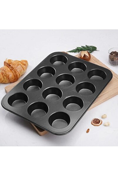 FETHİYE TOPTAN Muffin Ve Cup Cake Fırın Tepsisi,Muffin İçin 12 Bölmeli Fırın ...