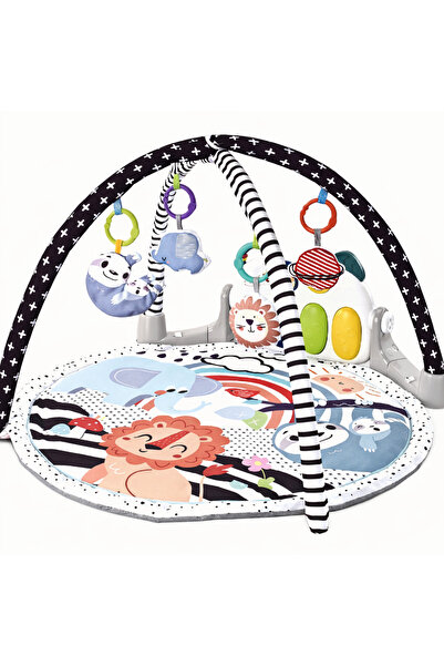 ibaby 3-in-1 Educational Baby Play Mat with Musical Piano and Hanging Toys - ...