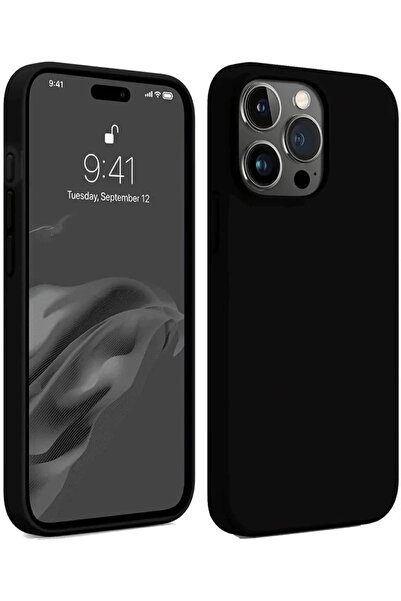 ZEMİRA HOME حافظة نيو فيس لهاتف آيفون 15 برو من السيليكون الأول - أسود