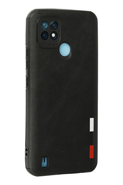 ZEMİRA HOME حافظة نيو فيس ريلمي C21 بحلقة جلدية من السيليكون - أسود